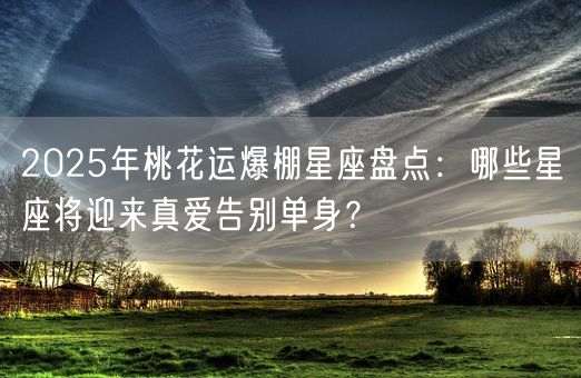 2025年桃花运爆棚星座盘点：哪些星座将迎来真爱告别单身？(图1)