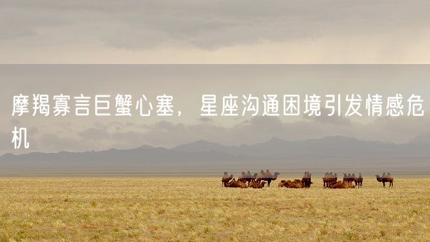 摩羯寡言巨蟹心塞，星座沟通困境引发情感危机(图1)