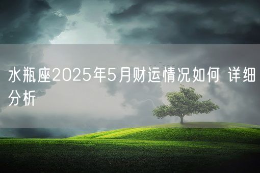 水瓶座2025年5月财运情况如何 详细分析(图1)