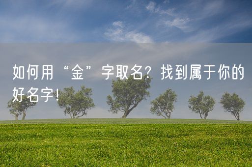如何用“金”字取名？找到属于你的好名字！(图1)