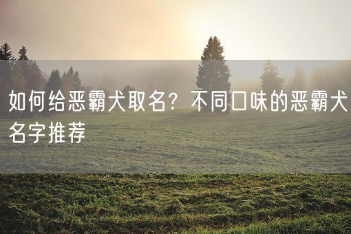 如何给恶霸犬取名？不同口味的恶霸犬名字推荐(图1)