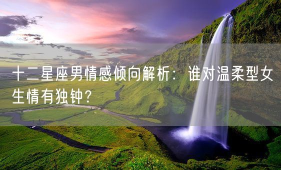 十二星座男情感倾向解析：谁对温柔型女生情有独钟？(图1)