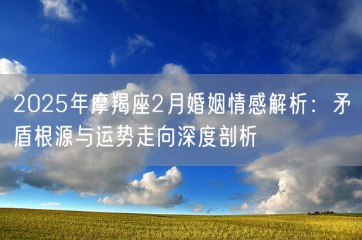 2025年摩羯座2月婚姻情感解析：矛盾根源与运势走向深度剖析(图1)