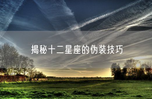 揭秘十二星座的伪装技巧(图1)