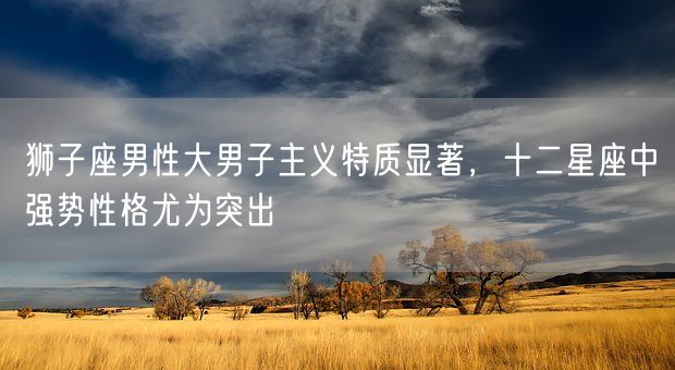 狮子座男性大男子主义特质显著，十二星座中强势性格尤为突出(图1)
