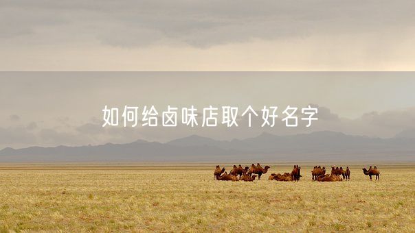 如何给卤味店取个好名字(图1)