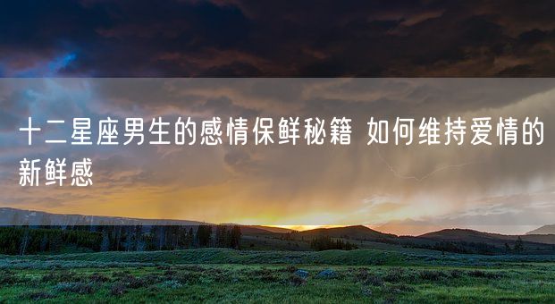 十二星座男生的感情保鲜秘籍 如何维持爱情的新鲜感(图1)