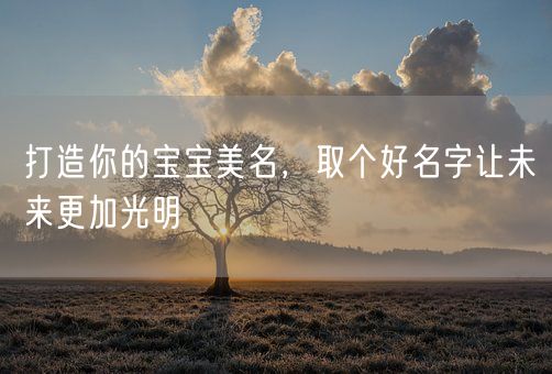 打造你的宝宝美名，取个好名字让未来更加光明(图1)