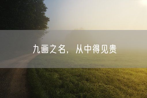 九画之名，从中得见贵(图1)