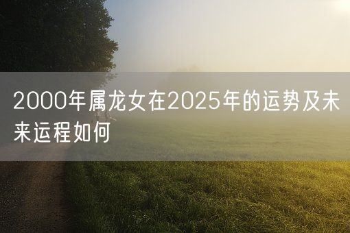 2000年属龙女在2025年的运势及未来运程如何(图1)