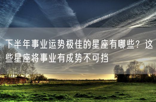 下半年事业运势极佳的星座有哪些？这些星座将事业有成势不可挡(图1)