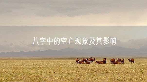 八字中的空亡现象及其影响(图1)