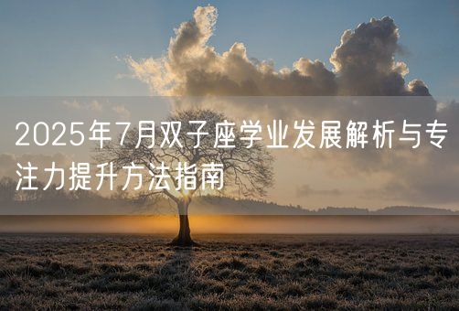 2025年7月双子座学业发展解析与专注力提升方法指南(图1)