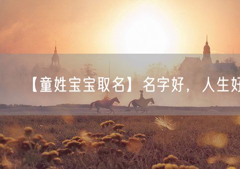 【童姓宝宝取名】名字好，人生好！(图1)