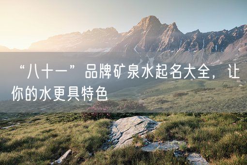“八十一”品牌矿泉水起名大全，让你的水更具特色(图1)