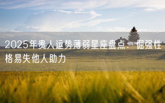 2025年贵人运势薄弱星座盘点：倔强性格易失他人助力(图1)
