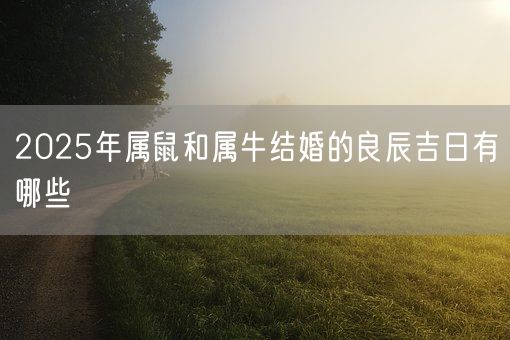 2025年属鼠和属牛结婚的良辰吉日有哪些(图1)
