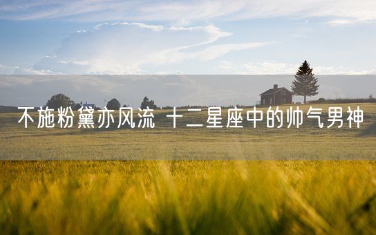 不施粉黛亦风流 十二星座中的帅气男神(图1)