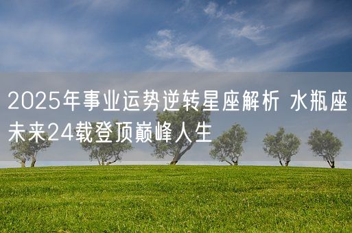 2025年事业运势逆转星座解析 水瓶座未来24载登顶巅峰人生(图1)