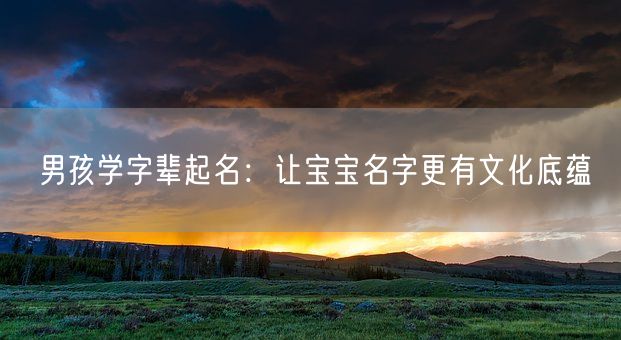 男孩学字辈起名：让宝宝名字更有文化底蕴(图1)
