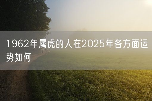 1962年属虎的人在2025年各方面运势如何(图1)