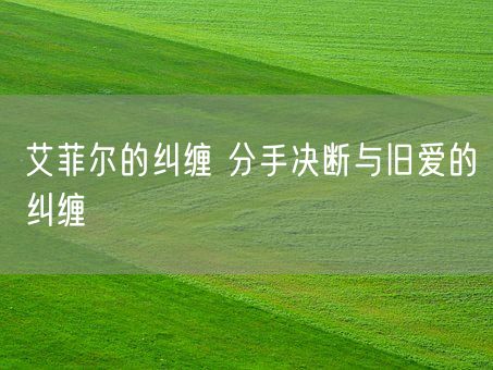 艾菲尔的纠缠 分手决断与旧爱的纠缠(图1) 艾菲尔的纠缠 分手决断与旧爱的纠缠(图1)