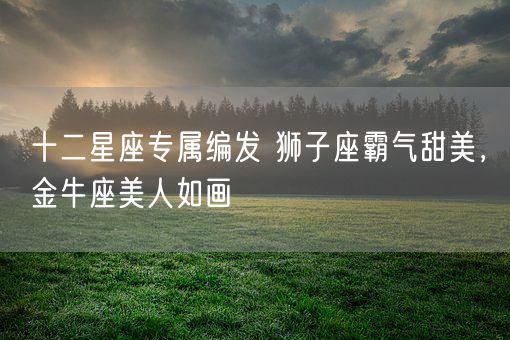 十二星座专属编发 狮子座霸气甜美，金牛座美人如画(图1)