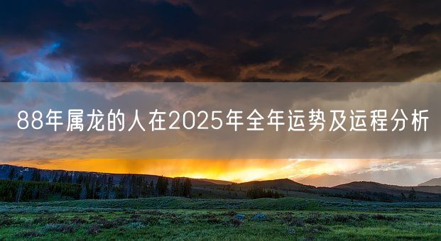 88年属龙的人在2025年全年运势及运程分析(图1)