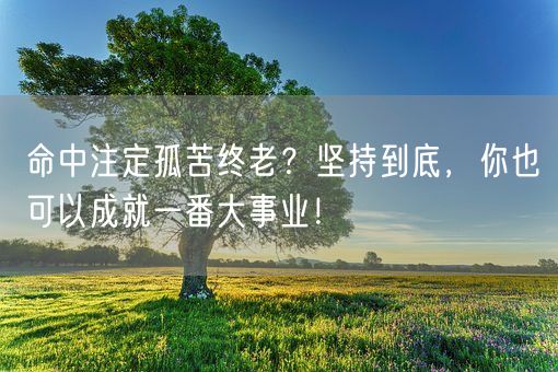 命中注定孤苦终老?坚持到底,你也可以成就一番大事业!(图1) 命中注定孤苦终老?坚持到底,你也可以成就一番大事业!(图1)