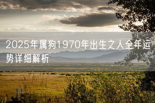 2025年属狗1970年出生之人全年运势详细解析(图1)