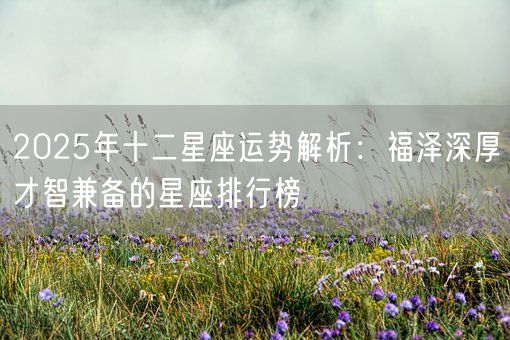 2025年十二星座运势解析：福泽深厚才智兼备的星座排行榜(图1)
