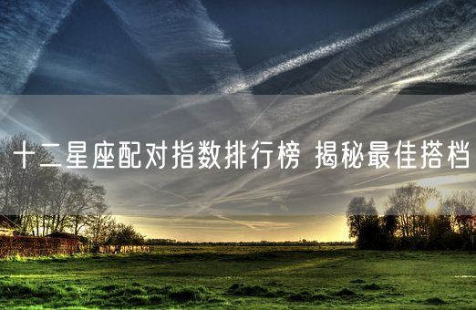 十二星座配对指数排行榜 揭秘最佳搭档(图1)