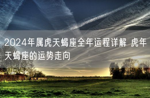 2024年属虎天蝎座全年运程详解 虎年天蝎座的运势走向(图1) 2024年属虎天蝎座全年运程详解 虎年天蝎座的运势走向(图1)