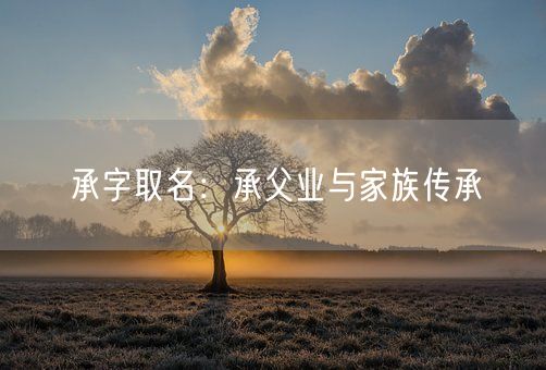 承字取名:承父业与家族传承(图1) 承字取名:承父业与家族传承(图1)