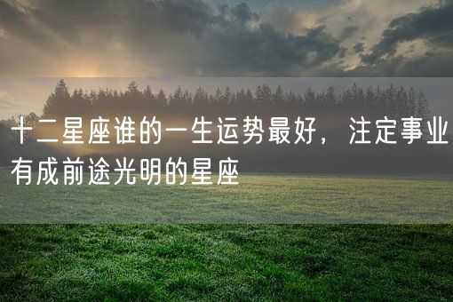 十二星座谁的一生运势最好,注定事业有成前途光明的星座(图1) 十二星座谁的一生运势最好,注定事业有成前途光明的星座(图1)