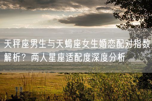 天秤座男生与天蝎座女生婚恋配对指数解析？两人星座适配度深度分析(图1)