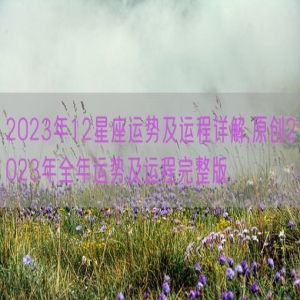 2023年12星座运势及运程详解,原创2023年全年运势及运程完整版