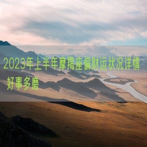 2023年上半年摩羯座偏财运状况详情  好事多磨