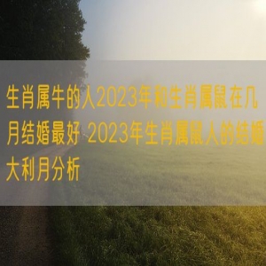 生肖属牛的人2023年和生肖属鼠在几月结婚最好 2023年生肖属鼠人的结婚大利月分析
