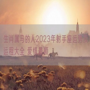 生肖属马的人2023年射手座运势及运程大全 爱情最顺