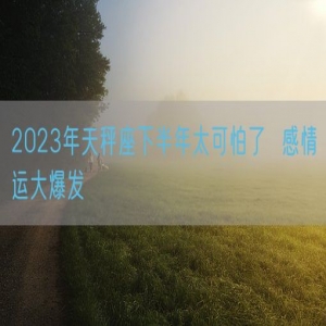 2023年天秤座下半年太可怕了  感情运大爆发