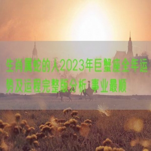 生肖属蛇的人2023年巨蟹座全年运势及运程完整版分析 事业最顺