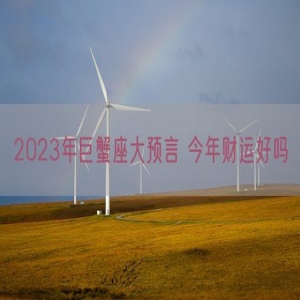 2023年巨蟹座大预言 今年财运好吗