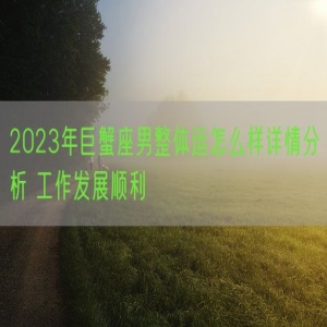 2023年巨蟹座男整体运怎么样详情分析 工作发展顺利