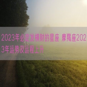 2023年必定发横财的星座 摩羯座2023年运势及运程上升