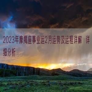2023年摩羯座事业运2月运势及运程详解  详细分析