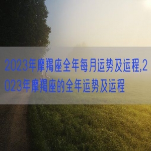 2023年摩羯座全年每月运势及运程,2023年摩羯座的全年运势及运程
