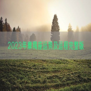 2023年摩羯座运势及运程完整版