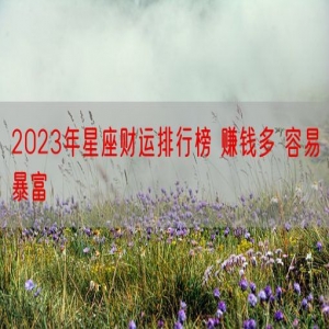 2023年星座财运排行榜 赚钱多 容易暴富