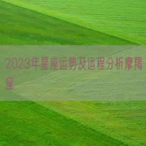 2023年星座运势及运程分析摩羯座